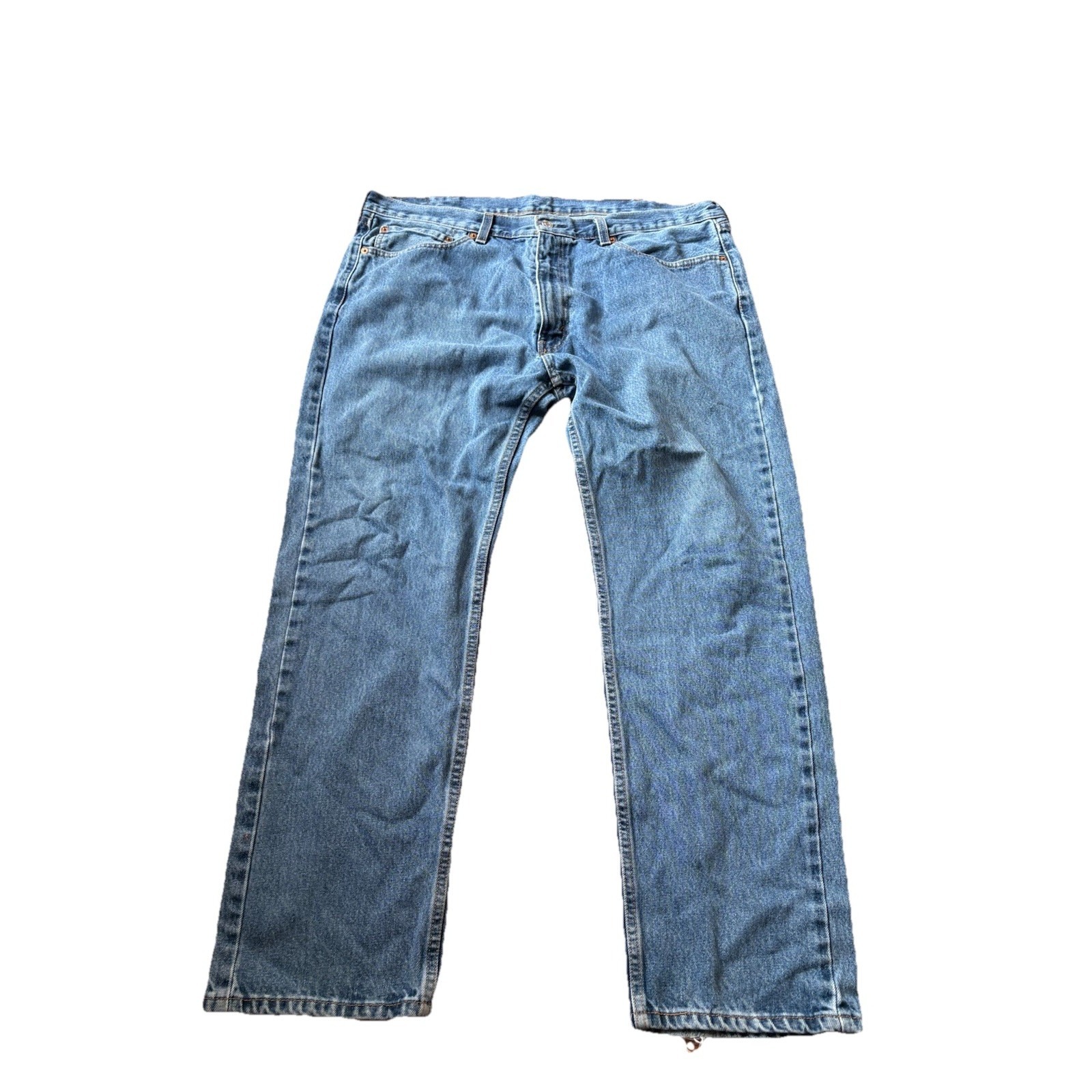 Levis 505 Mens 40x32 Blue Denim Straight Fit Jeans Classic Casual Workwear